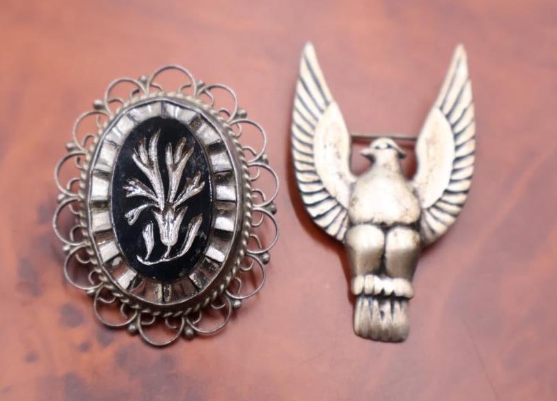 Two vintage sterling silver brooches (1 of 7)