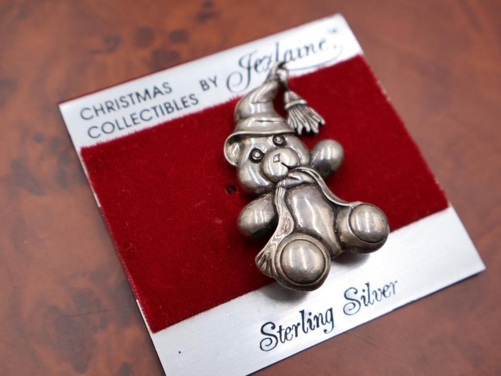 Sterling silver Bear and Scotty Dog Brooches - 2