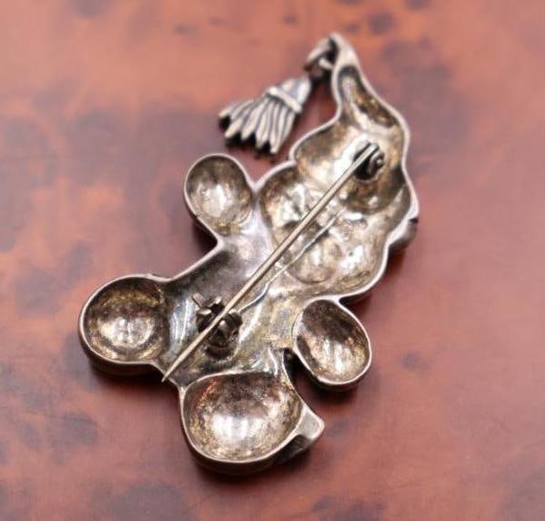 Sterling silver Bear and Scotty Dog Brooches - 3