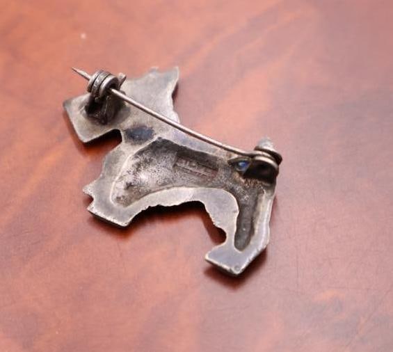 Sterling silver Bear and Scotty Dog Brooches - 6