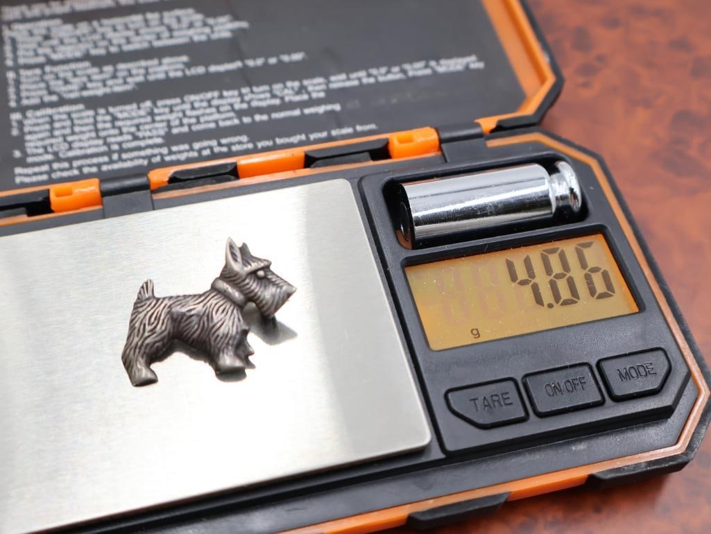 Sterling silver Bear and Scotty Dog Brooches - 7