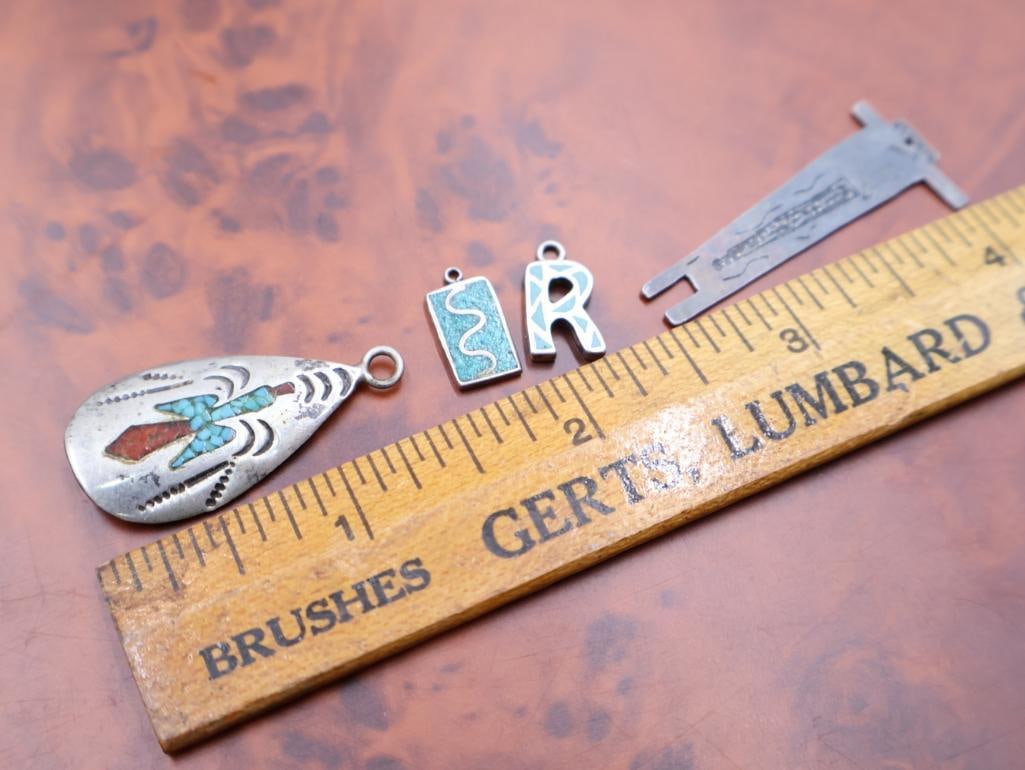 Vintage Navajo style sterling silver pendants - 2