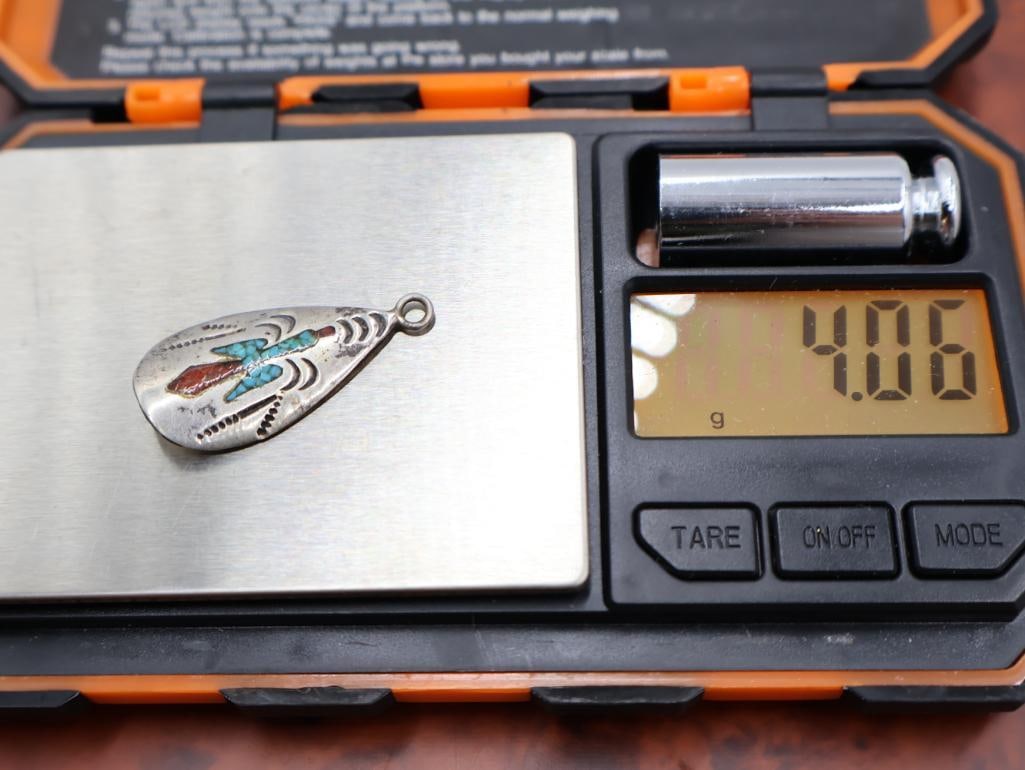 Vintage Navajo style sterling silver pendants - 4