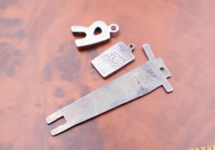 Vintage Navajo style sterling silver pendants - 5