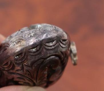 Vintage sterling silver puffed heart pendant - 4