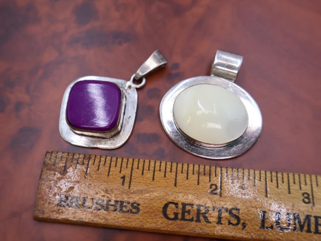 Two vintage sterling silver pendants - 2