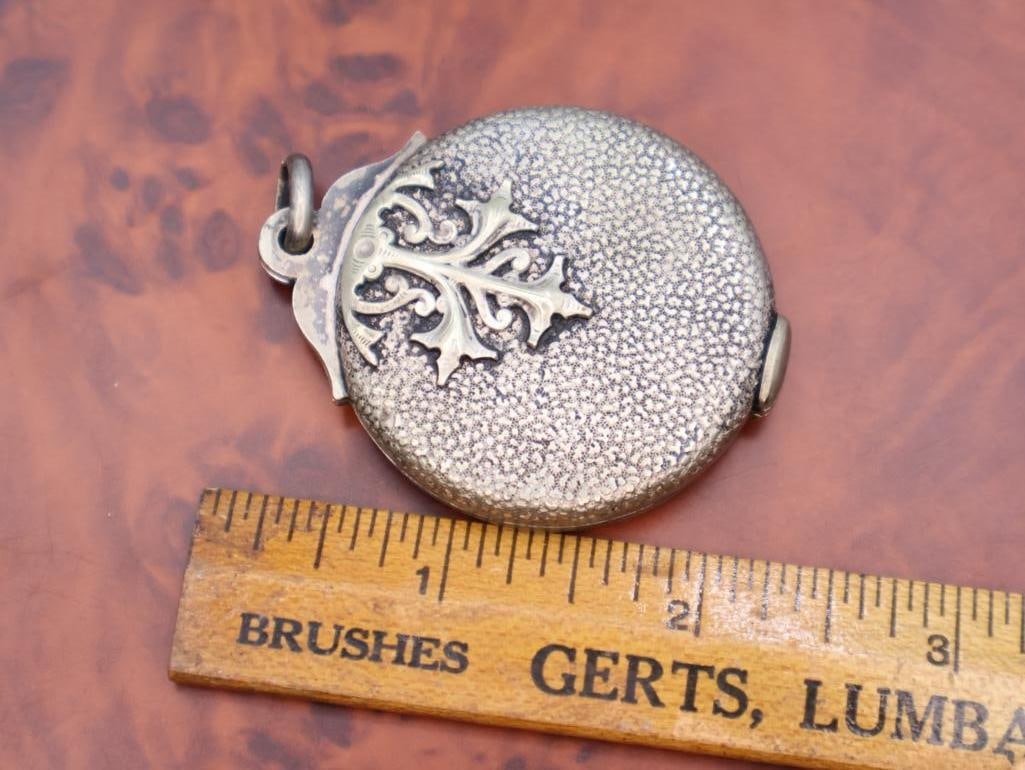 Vintage mirror locket pendant - 2