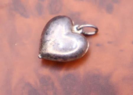 Vintage sterling silver puffy heart charms - 7