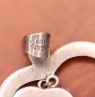 Sterling silver double heart pendant - 4