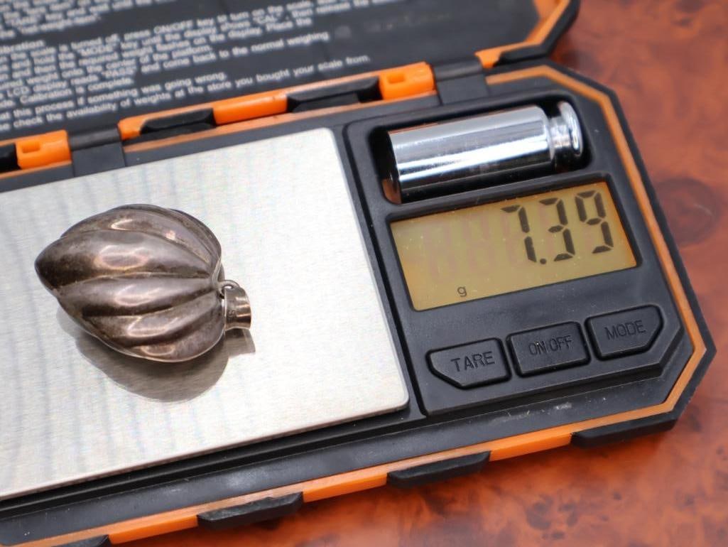 Vintage 925 sterling silver puffy heart pendant - 5