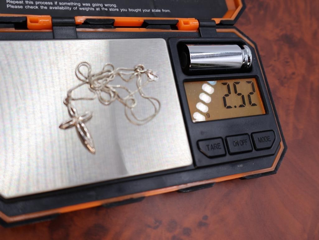 Sterling silver cross pendants on silver chains - 6