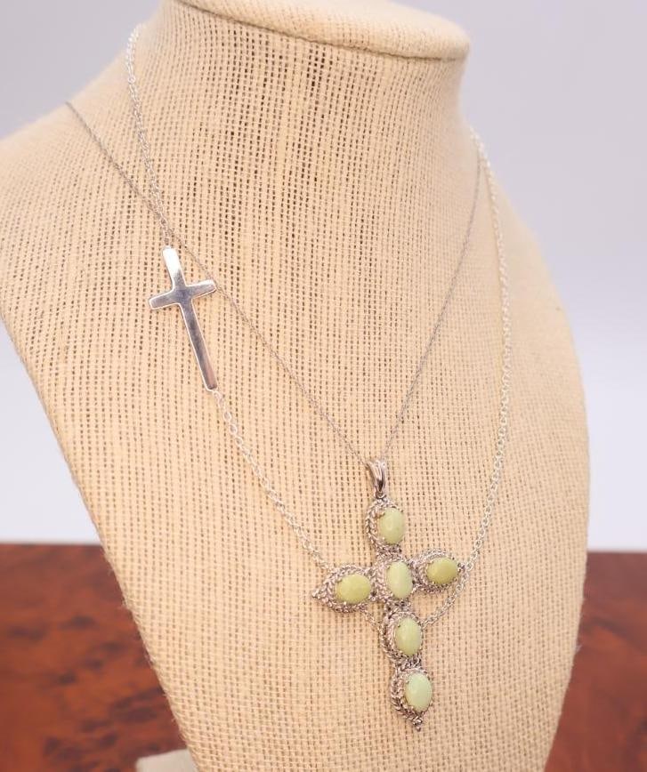 Southwestern design sterling silver cross necklaces (1 of 9)