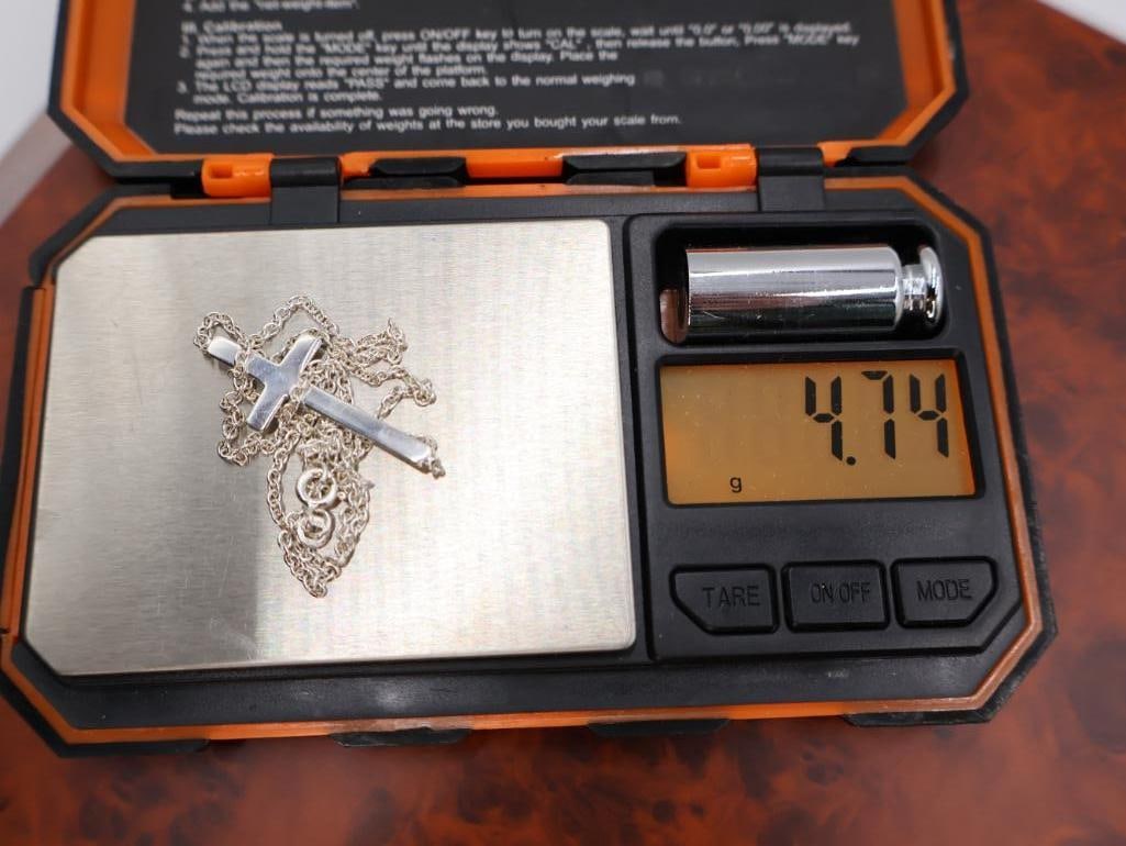 Southwestern design sterling silver cross necklaces - 4