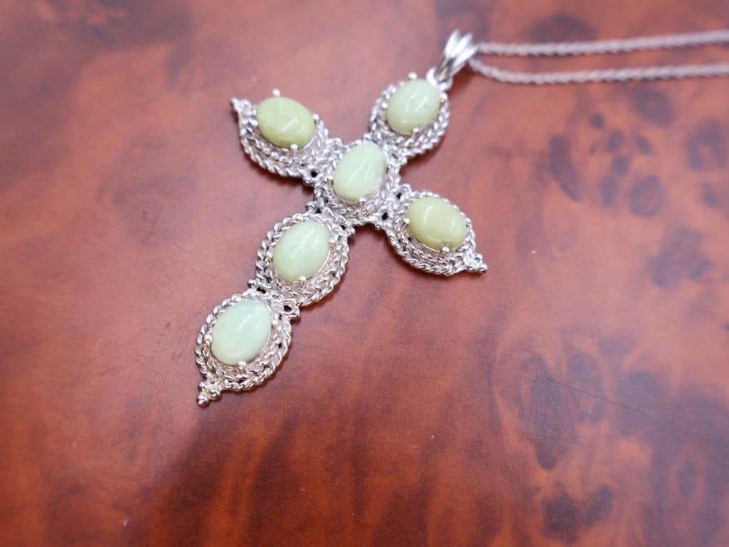 Southwestern design sterling silver cross necklaces - 5