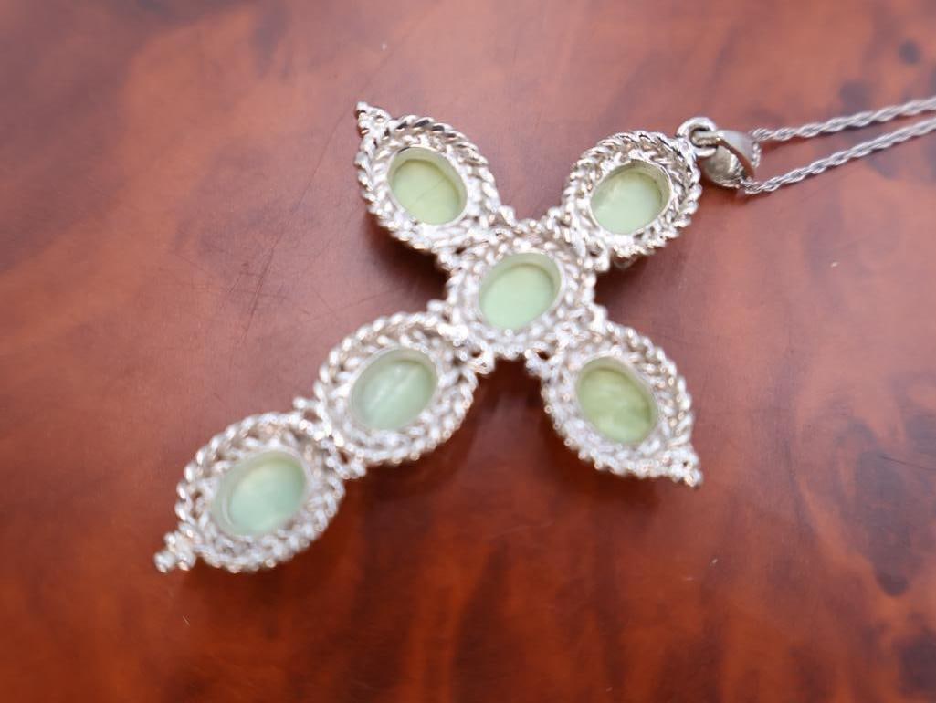 Southwestern design sterling silver cross necklaces - 6