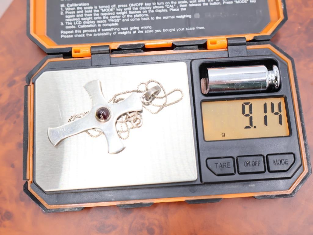 Sterling silver cross and St. Christopher pendant necklace, symbolizing protection for travelers - 6