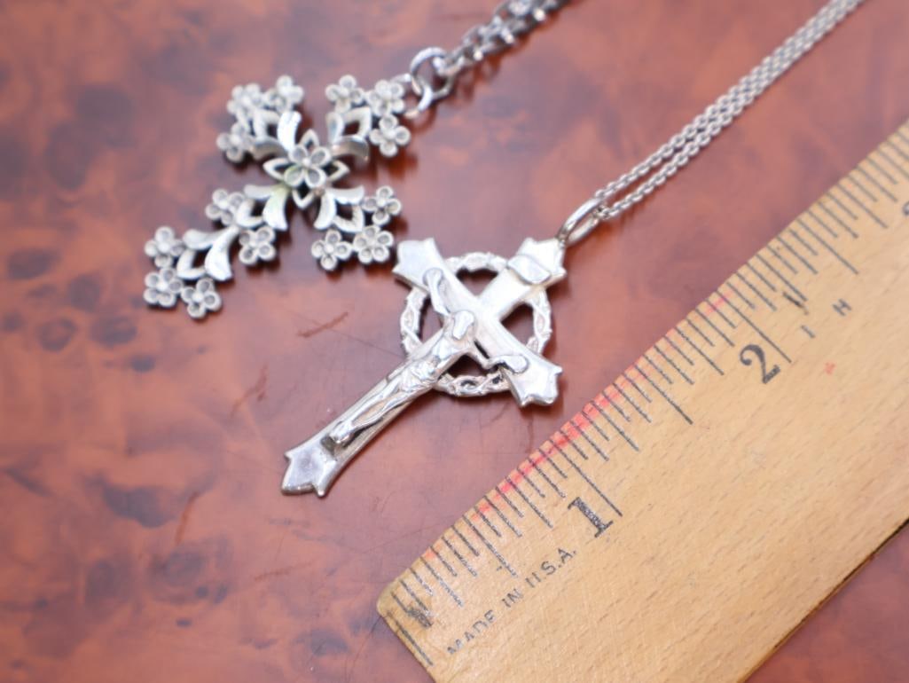 Two distinct Sterling Silver religious necklaces - 2