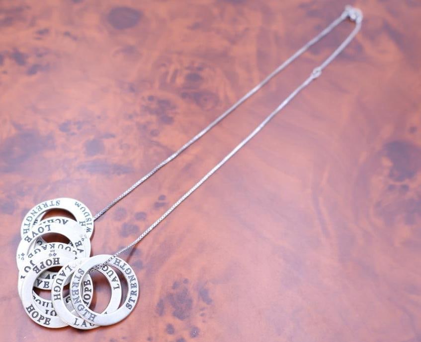 Sterling silver chunky washer necklace - 2