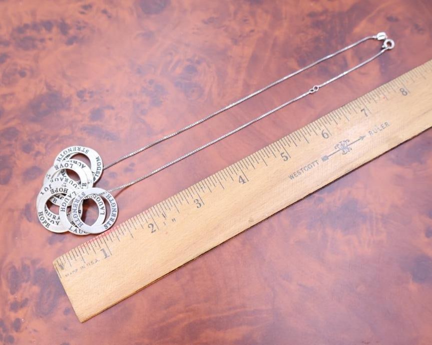 Sterling silver chunky washer necklace - 3