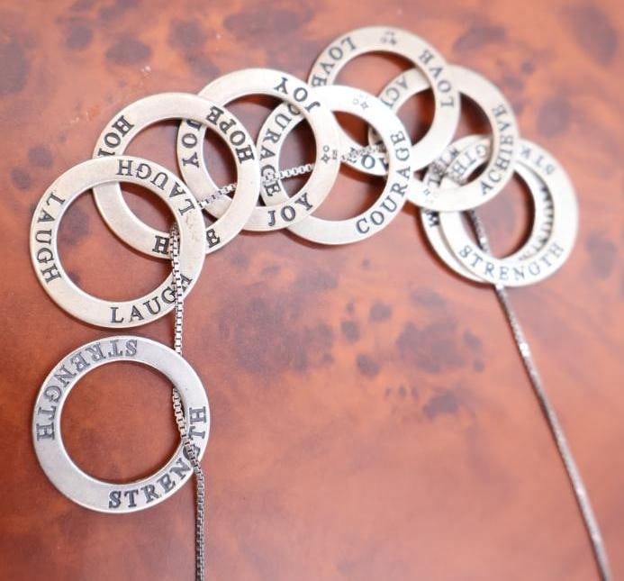 Sterling silver chunky washer necklace - 5