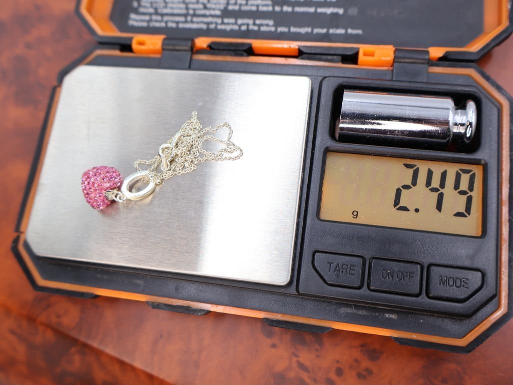 Two heart Sterling Silver pendant necklaces - 6