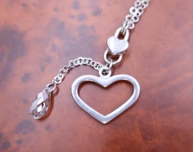 Two heart Sterling Silver pendant necklaces - 7