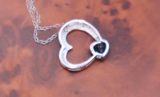 Sterling silver heart and key pendant necklaces - 7