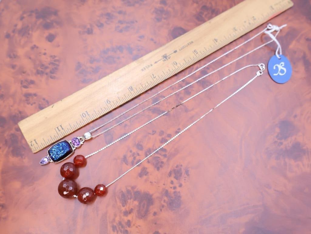 Two sterling silver necklaces - 3