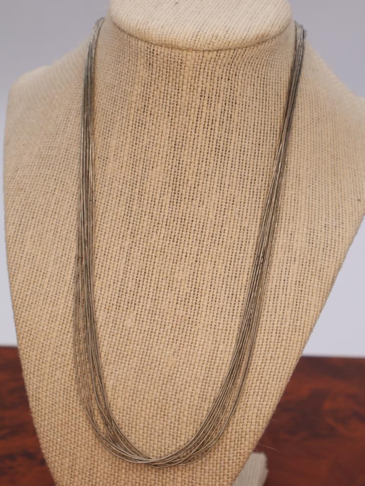 Multi-strand liquid sterling silver necklace (1 of 8)