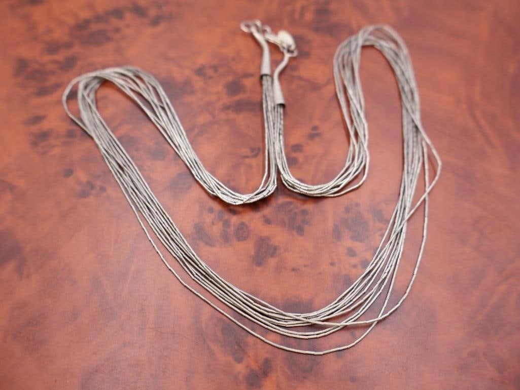 Multi-strand liquid sterling silver necklace - 5