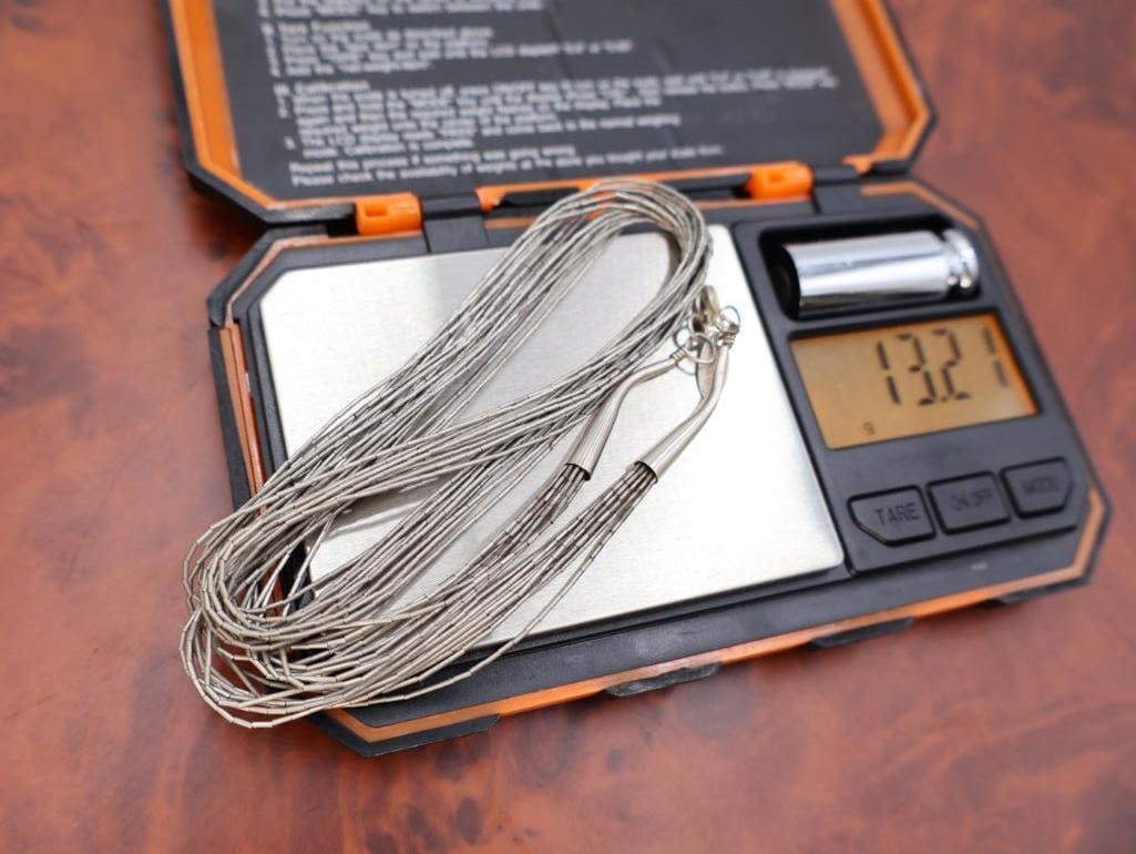 Multi-strand liquid sterling silver necklace - 8