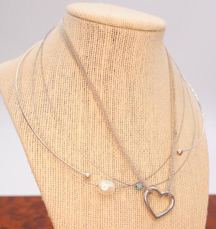 Collection of silver chokers, including Silver Stiff Choker (1 of 12)