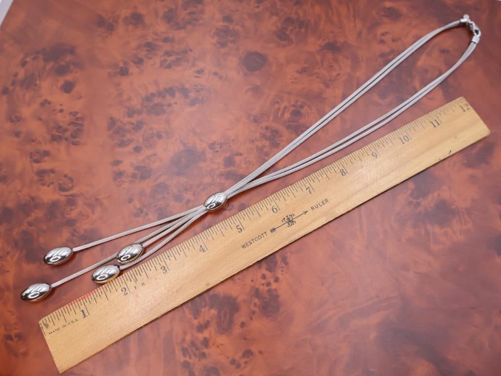 Sterling waterfall necklace with teardrop-shaped pendants - 3