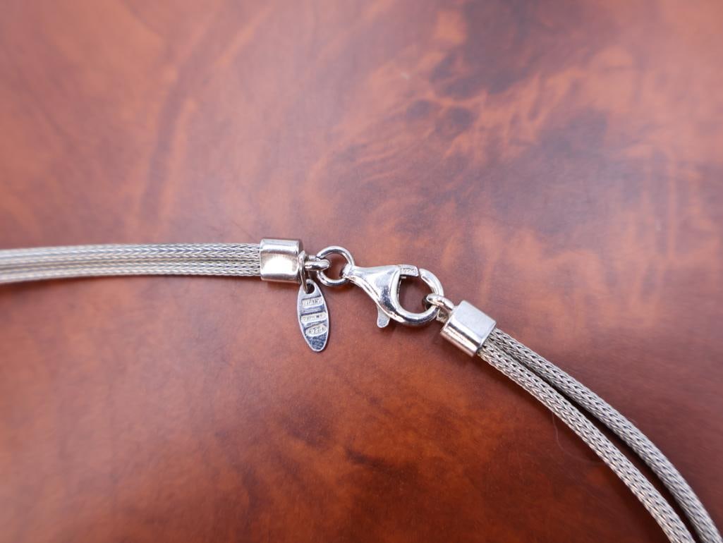 Sterling waterfall necklace with teardrop-shaped pendants - 6