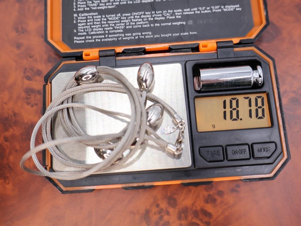 Sterling waterfall necklace with teardrop-shaped pendants - 7