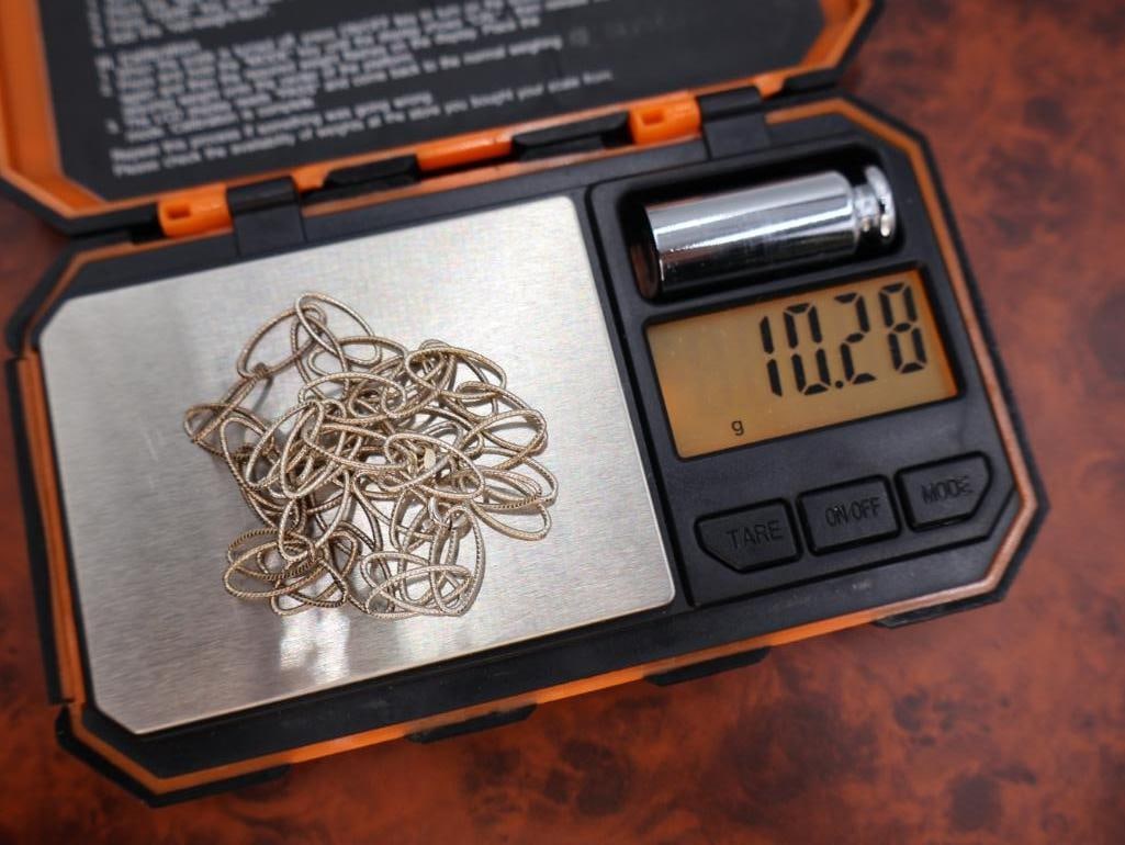 Two Stamped Italy sterling silver long oval link chain necklaces - 5