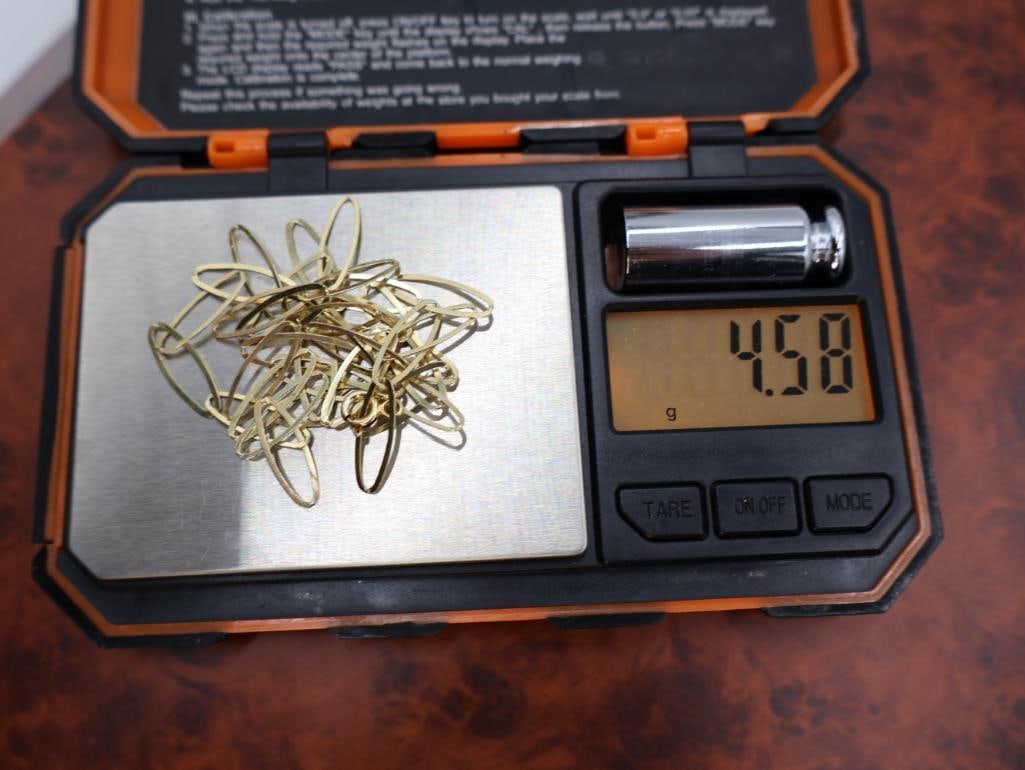 Two Stamped Italy sterling silver long oval link chain necklaces - 7