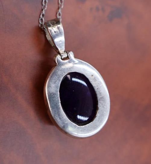 Two sterling silver amethyst pendant necklaces - 5