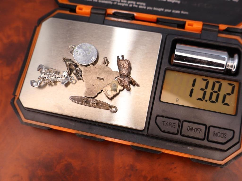 Vintage sterling silver charm pendants - 4