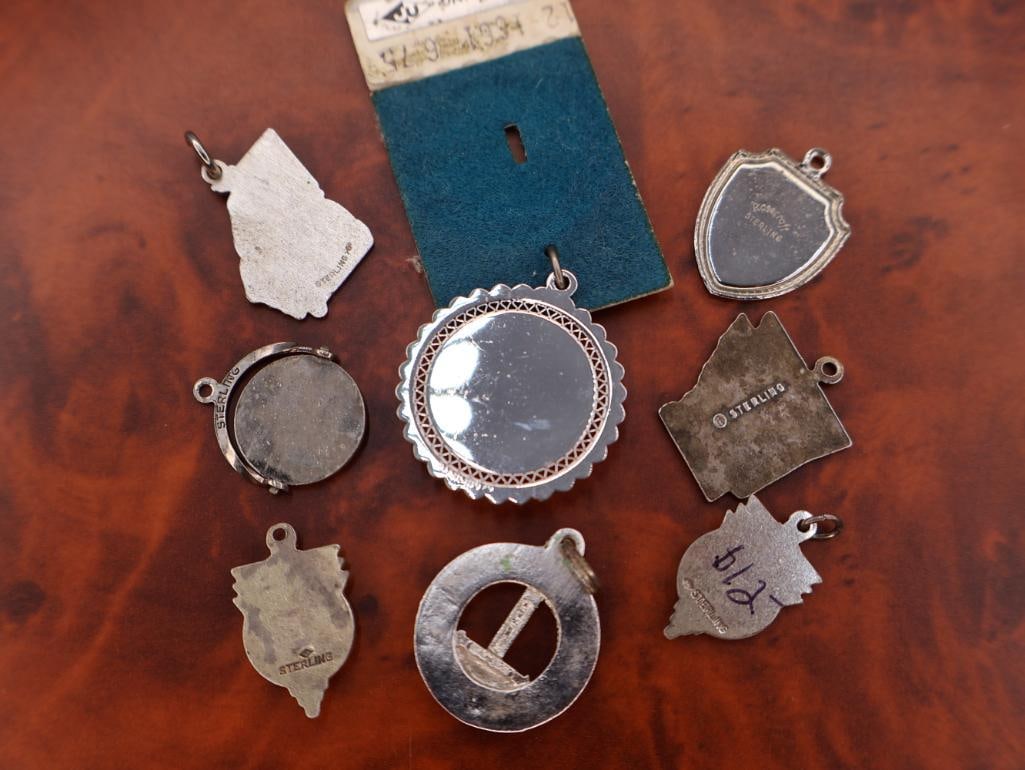 Collection of vintage sterling silver travel charms - 6