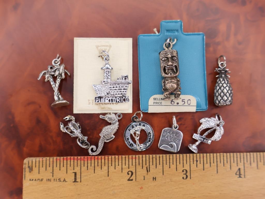 Collection of assorted sterling silver travel and souvenir charms - 2