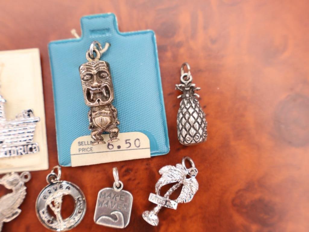 Collection of assorted sterling silver travel and souvenir charms - 5