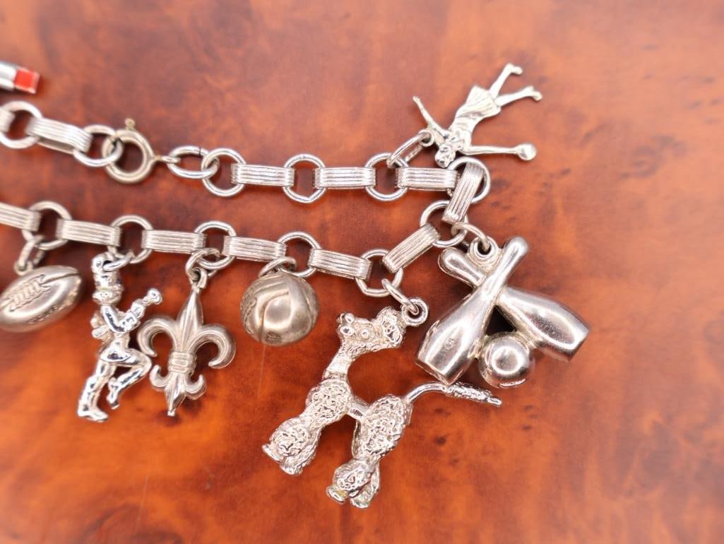 Vintage sterling silver charm bracelet - 3