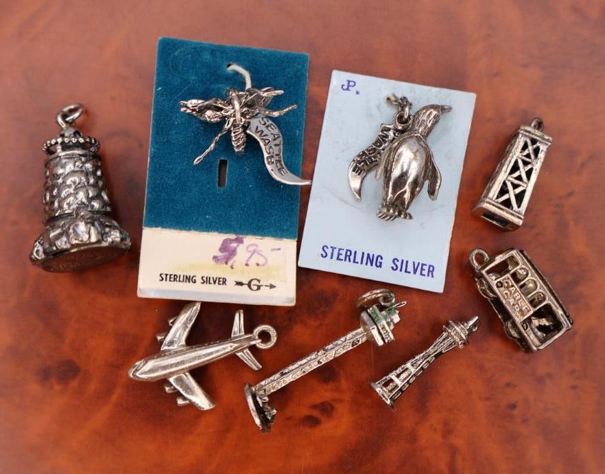 Collection of vintage sterling silver travel-themed charms (1 of 8)