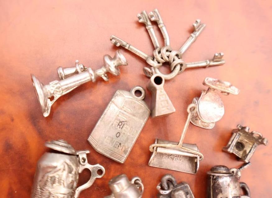 Collection of vintage sterling silver charms - 2