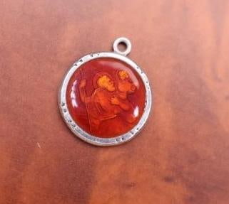 Collection of vintage sterling silver medallion bracelet charms or pendants - 7