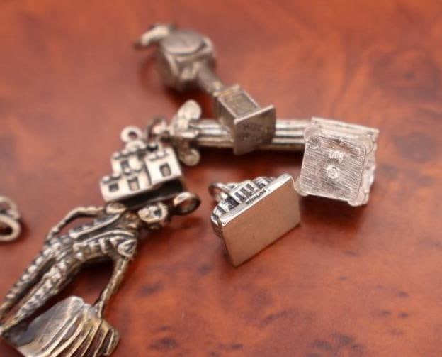 Collection of vintage sterling silver bracelet charms - 3