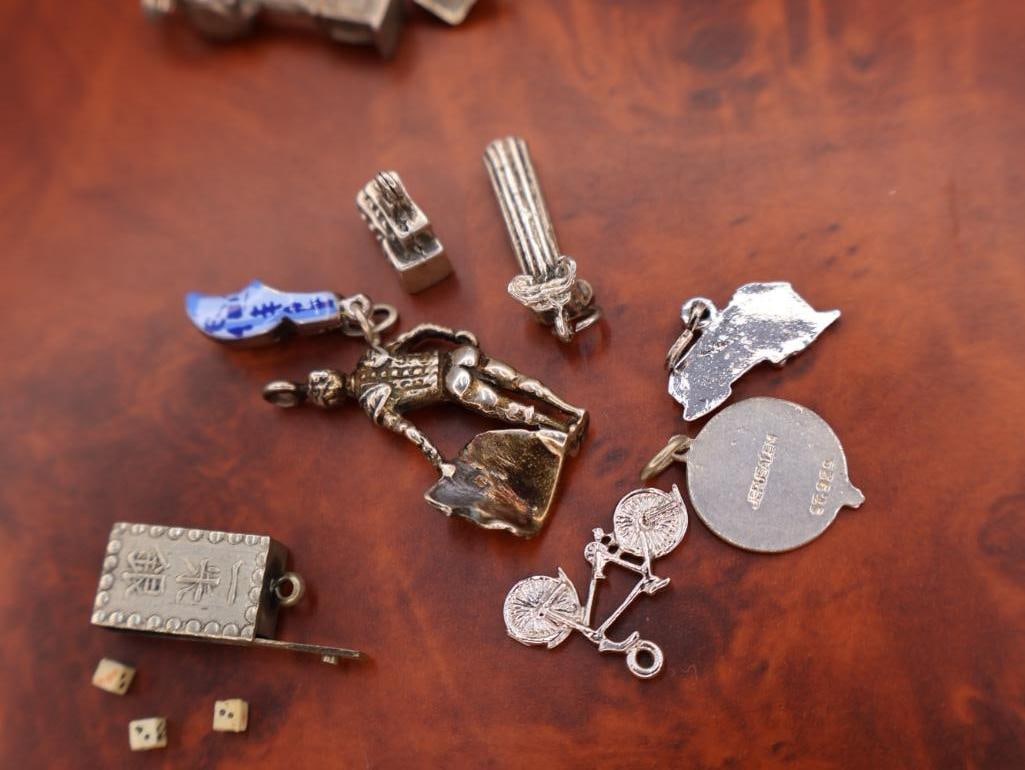 Collection of vintage sterling silver bracelet charms - 5