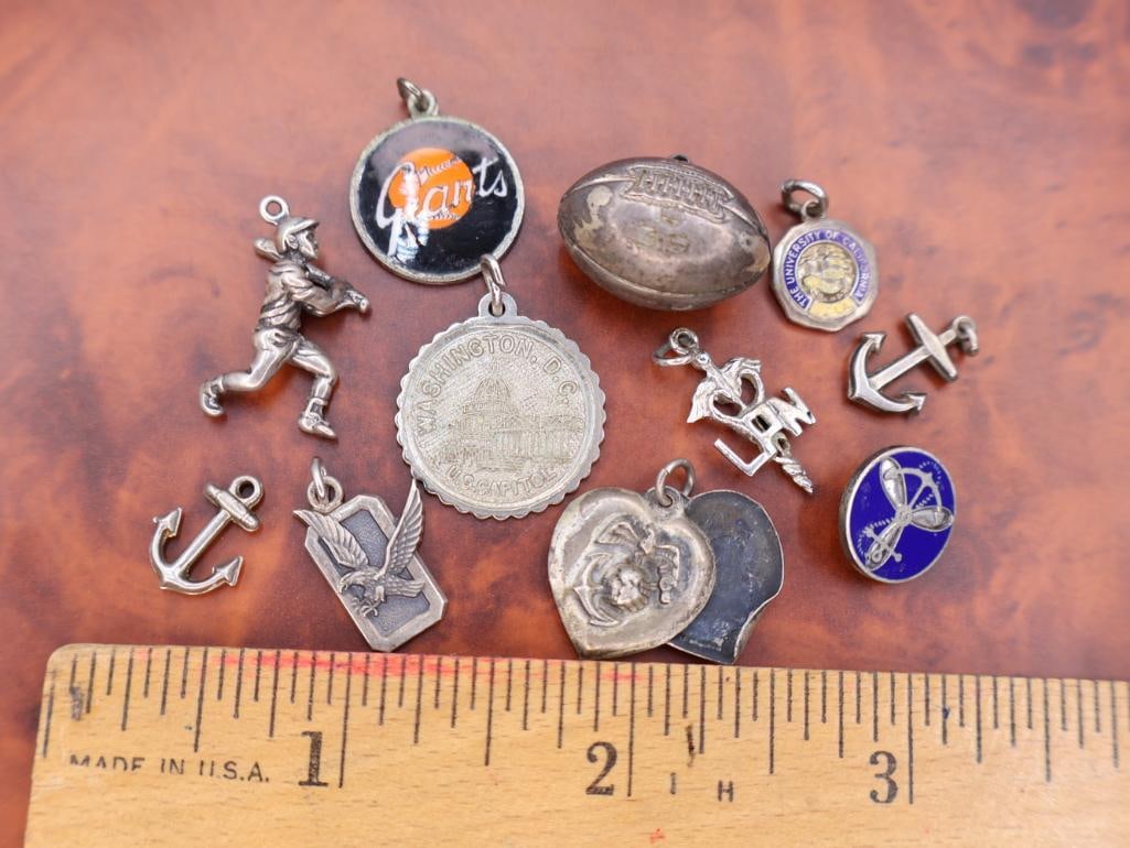 Collection of vintage sterling silver bracelet charms - 2