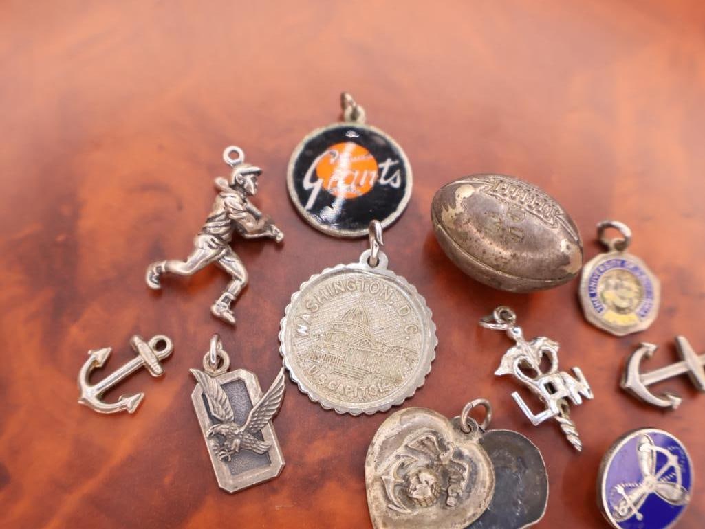 Collection of vintage sterling silver bracelet charms - 3